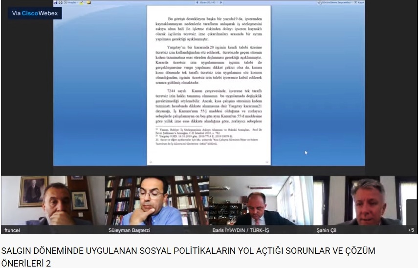 “SALGIN DÖNEMİNDE UYGULANAN SOSYAL POLİTİKALARIN YOL AÇTIĞI SORUNLAR VE ÇÖZÜM ÖNERİLERİ” PANELİ ÇEVRİMİÇİ GERÇEKLEŞTİ görseli