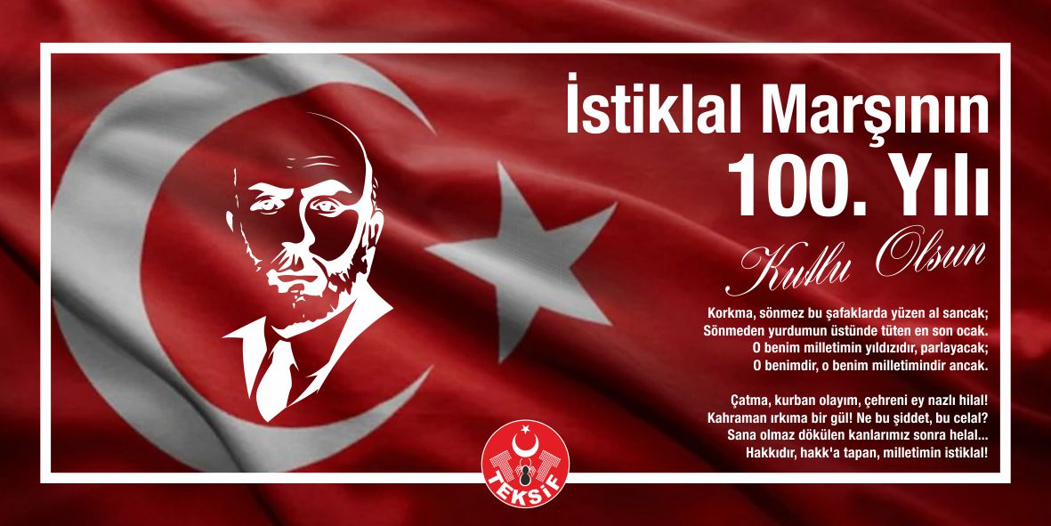 İstiklal Marşı’mızın 100. Yılı Kutlu Olsun görseli
