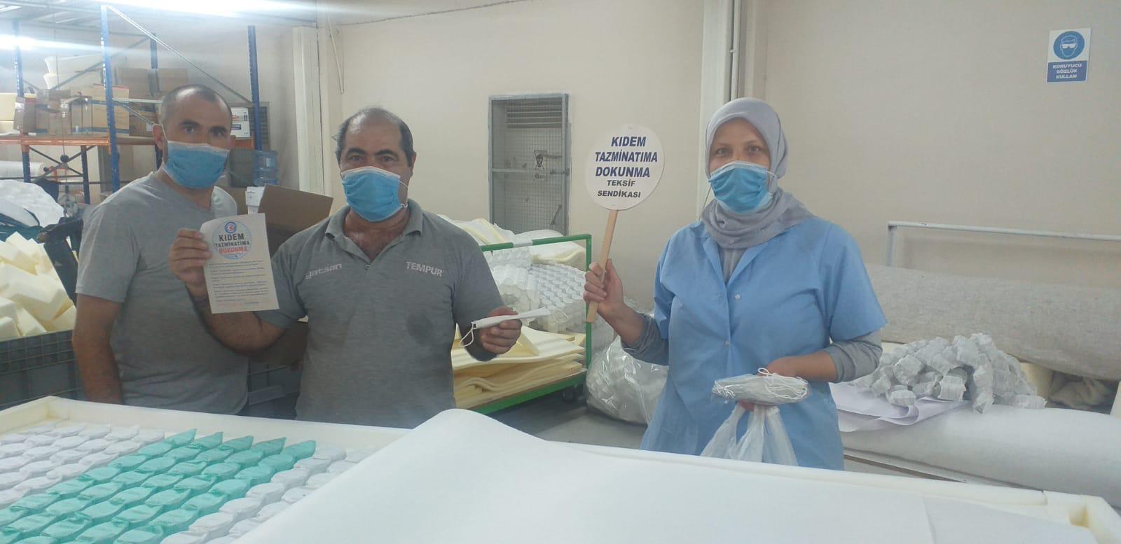 YATSAN ve ROK TEKSTİL EMEKÇİLERİ ''KIDEM TAZMİNATIMA DOKUNMA!'' DİYOR görseli