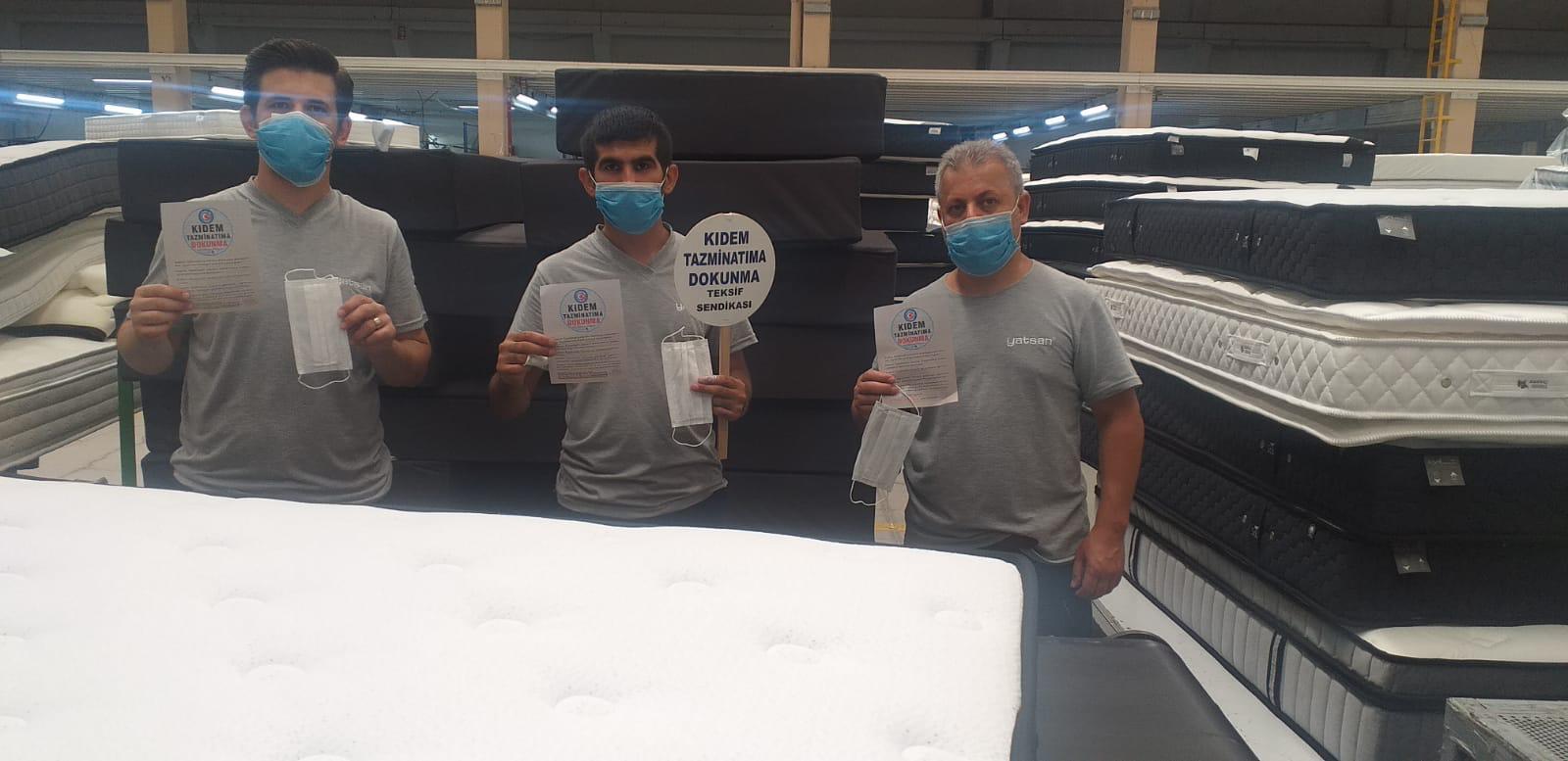YATSAN ve ROK TEKSTİL EMEKÇİLERİ ''KIDEM TAZMİNATIMA DOKUNMA!'' DİYOR görseli
