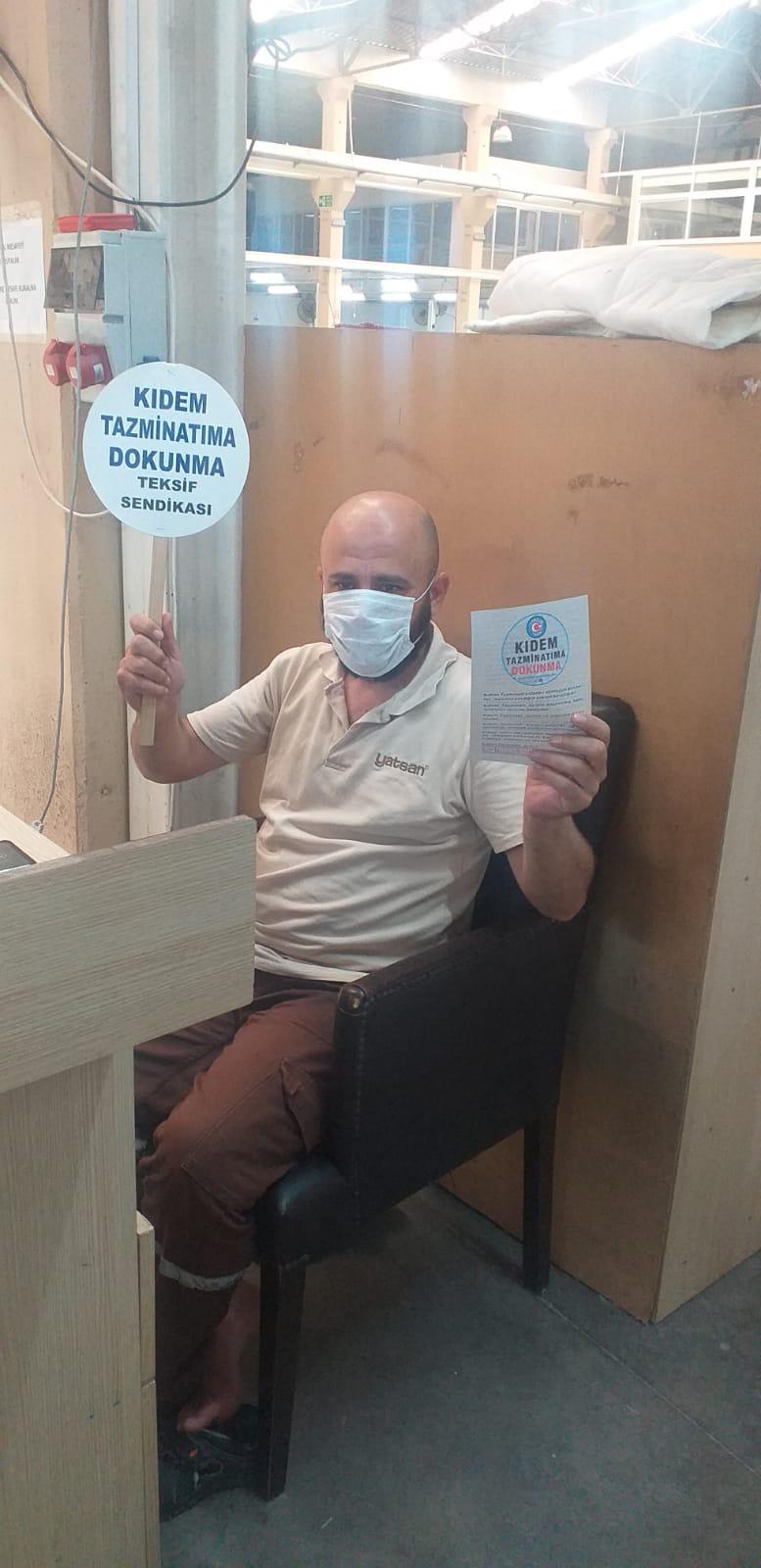 YATSAN ve ROK TEKSTİL EMEKÇİLERİ ''KIDEM TAZMİNATIMA DOKUNMA!'' DİYOR görseli