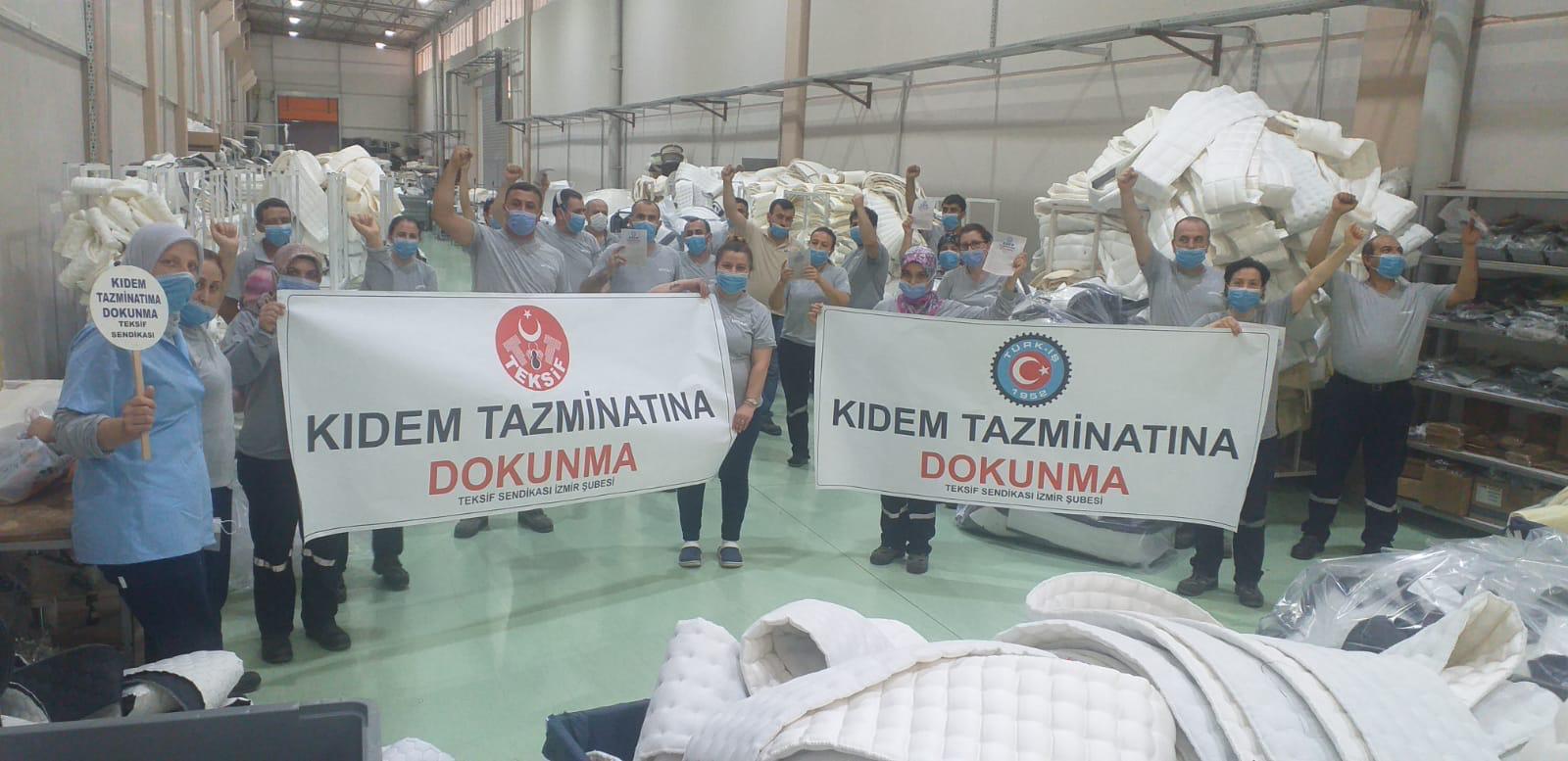 YATSAN ve ROK TEKSTİL EMEKÇİLERİ ''KIDEM TAZMİNATIMA DOKUNMA!'' DİYOR görseli