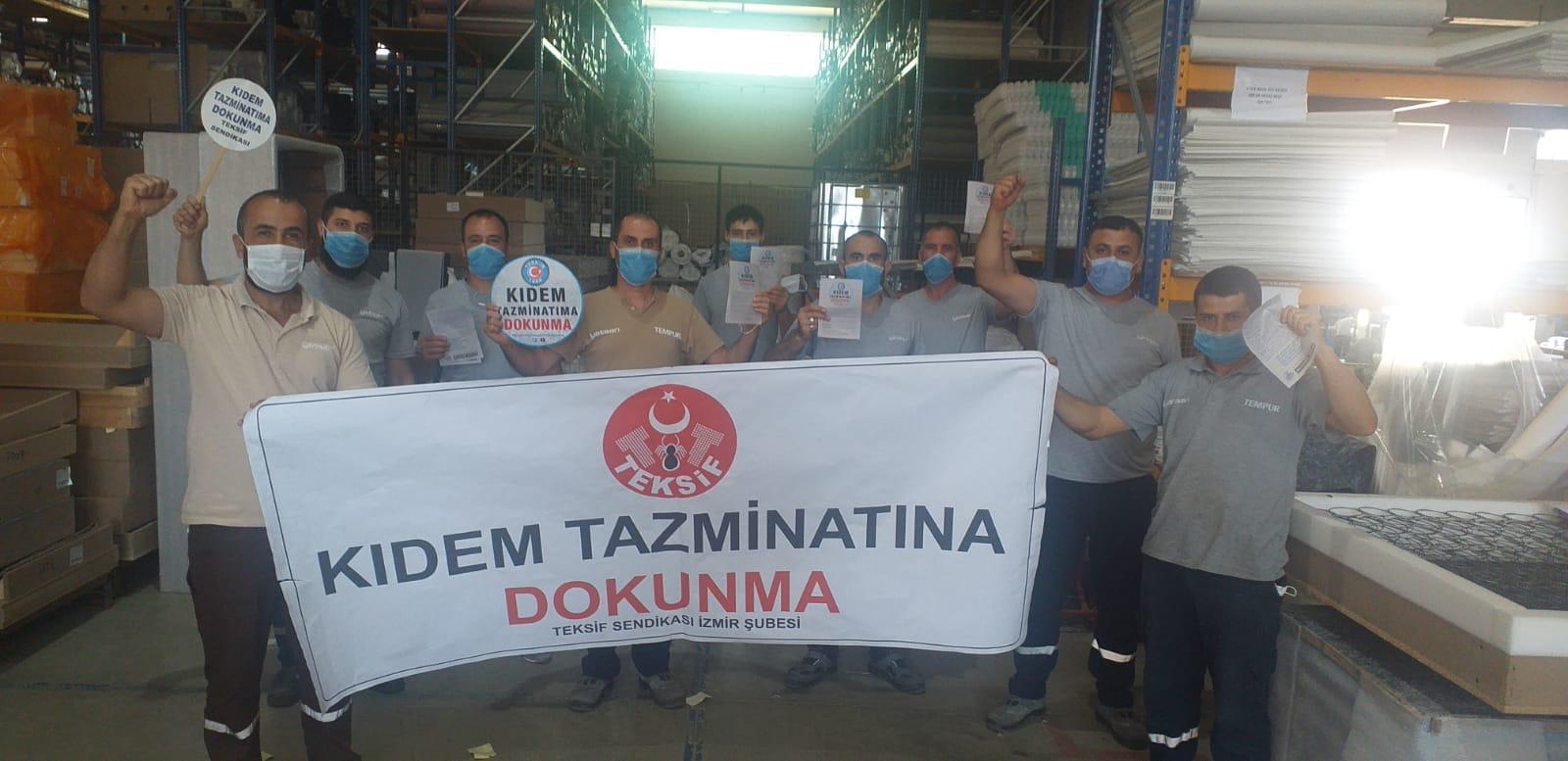 YATSAN ve ROK TEKSTİL EMEKÇİLERİ ''KIDEM TAZMİNATIMA DOKUNMA!'' DİYOR görseli