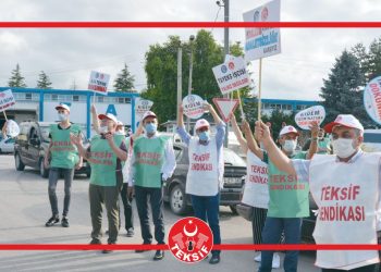 TAYEKS TEKSTİL BOLU FABRİKASI ÖNÜNDE ÜYELERİMİZLE BULUŞTUK